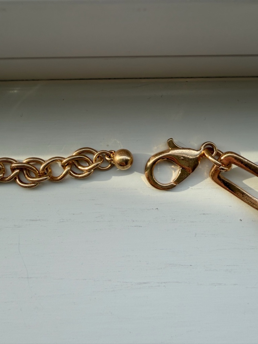 Gold Tone Mixed Link Chain Choker Necklace - Picture 4 of 4